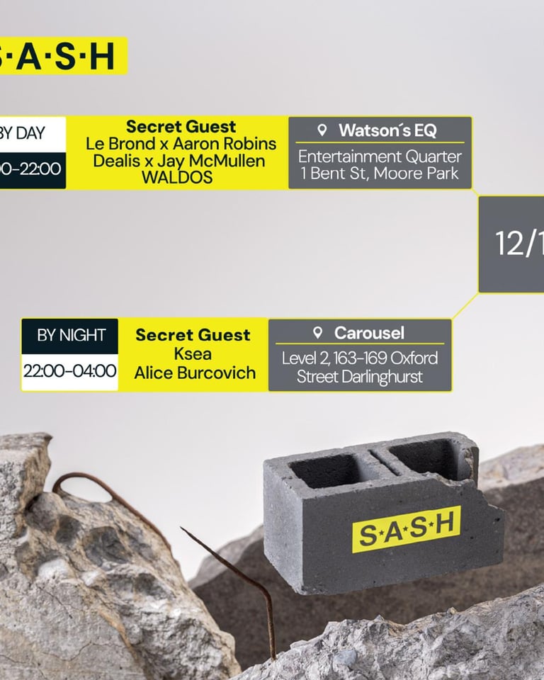 S.A.S.H by Day & Night Secret Guest Secret Guest Sunday 12th November